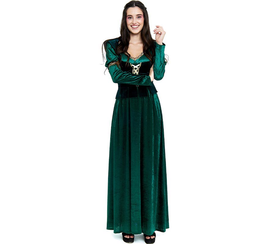 Disfraz de Princesa Medieval verde oscuro para mujer