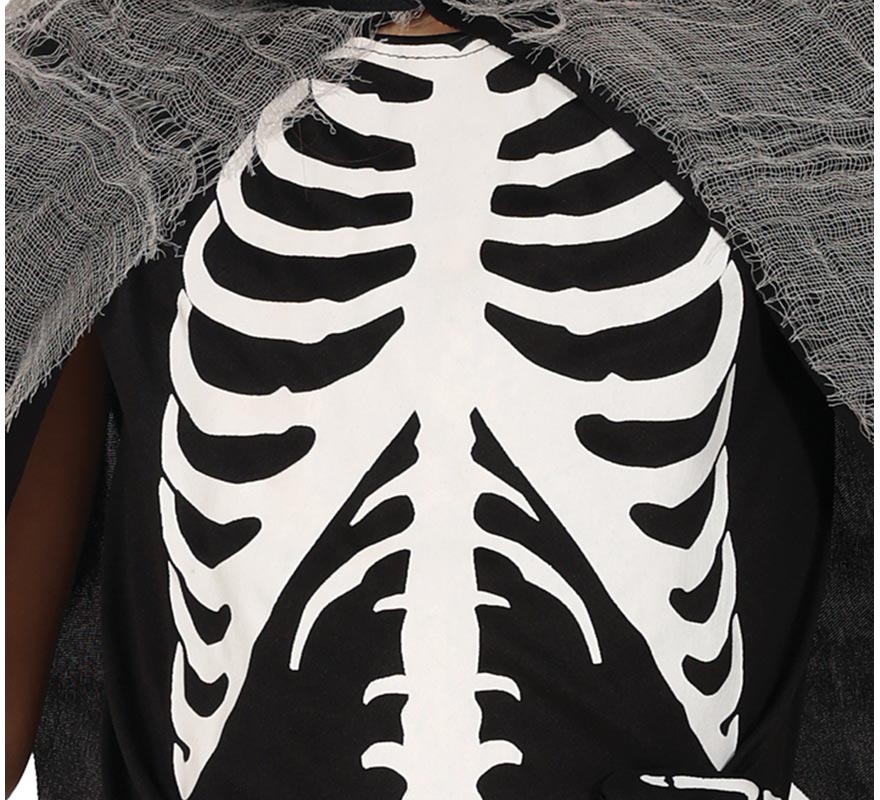 FIESTAS GUIRCA Sensenmann Kostüm Mit Totenschädel Für Kinder | Gruselkostüm Für Halloween & Karneval, Größe 142-148 Cm