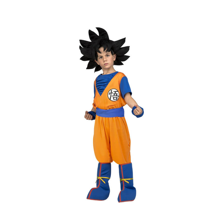 Disfraz de Son Goku de Dragon Ball con peluca para niño