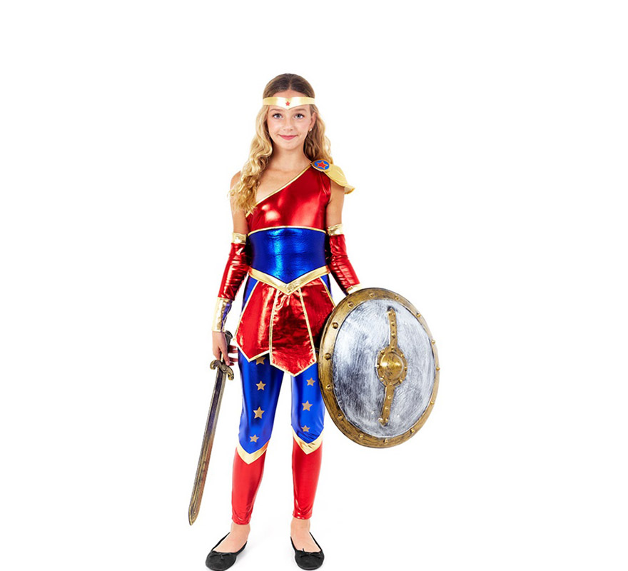 Wonder Girl Costume, Super Woman Costume per ragazze, Costume di