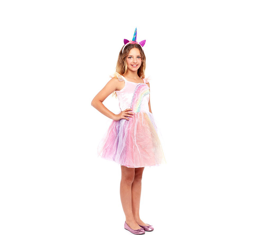 Costume Unicorno Bambina Carnevale Vestito Principessa Con Corno Fata. –