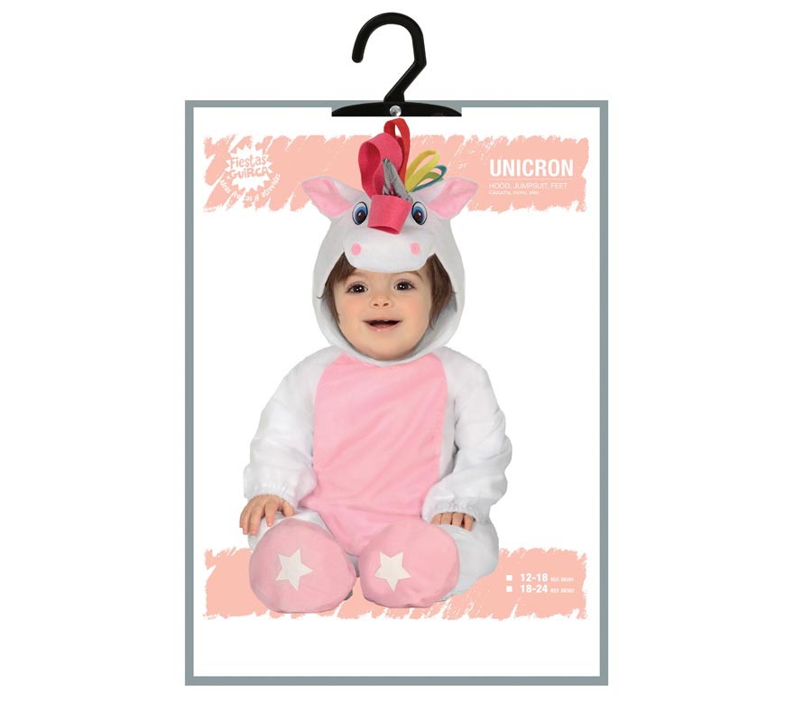 Costume da Unicorno rosa per bebè-0