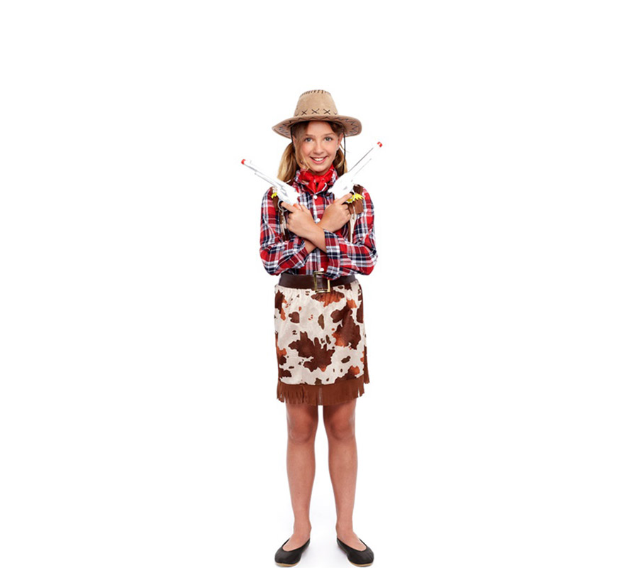 Costume Da Cowgirl Rosa Per Bambina FIESTAS GUIRCA - Con Gilet, Pantaloni E Sciarpa (Taglia 5-6 Anni)