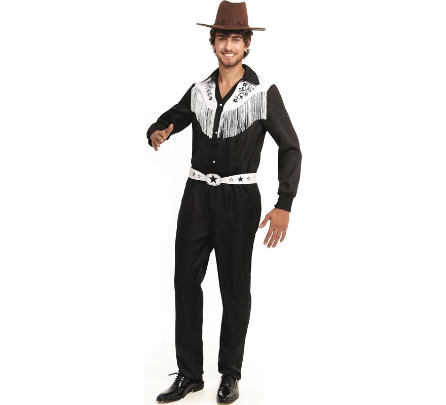 Disfraz de Vaquero Viejo Oeste blanco y negro para hombre