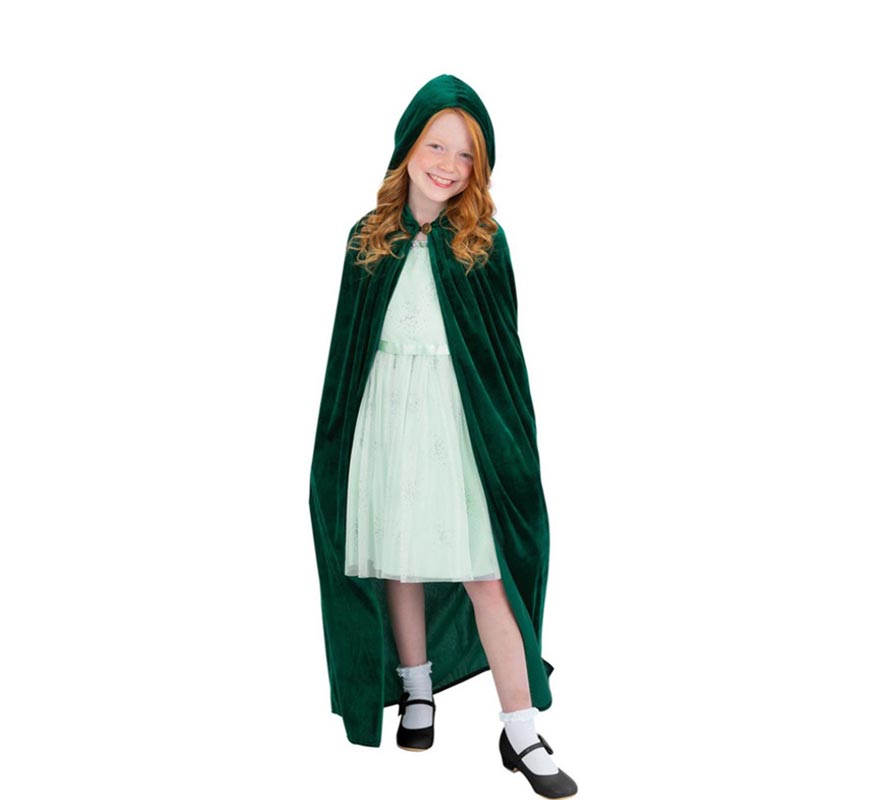 Disfraz o Capa verde esmeralda Deluxe para niños