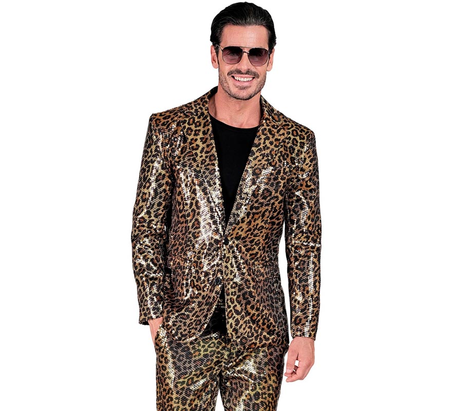 Costume ou veste de fête classique à imprimé animal et léopard pour homme-0