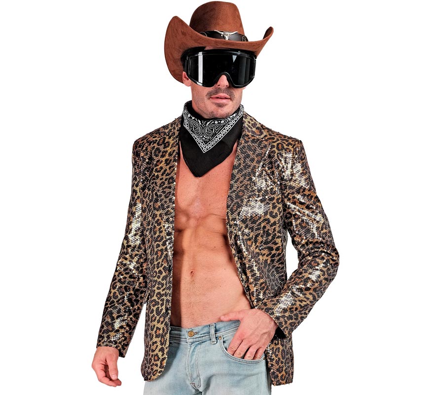 Costume ou veste de fête classique à imprimé animal et léopard pour homme-1