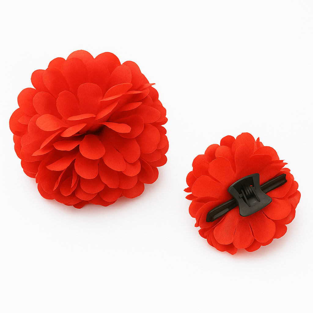Fleur de Séville ou Chulapa de 8 cm avec clip de différentes couleurs-0