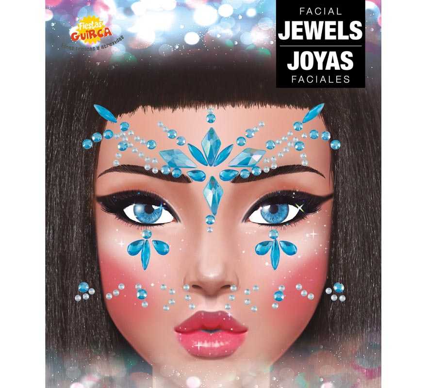 Bijoux bleus pour le visage et les ongles Diamants élégants-3