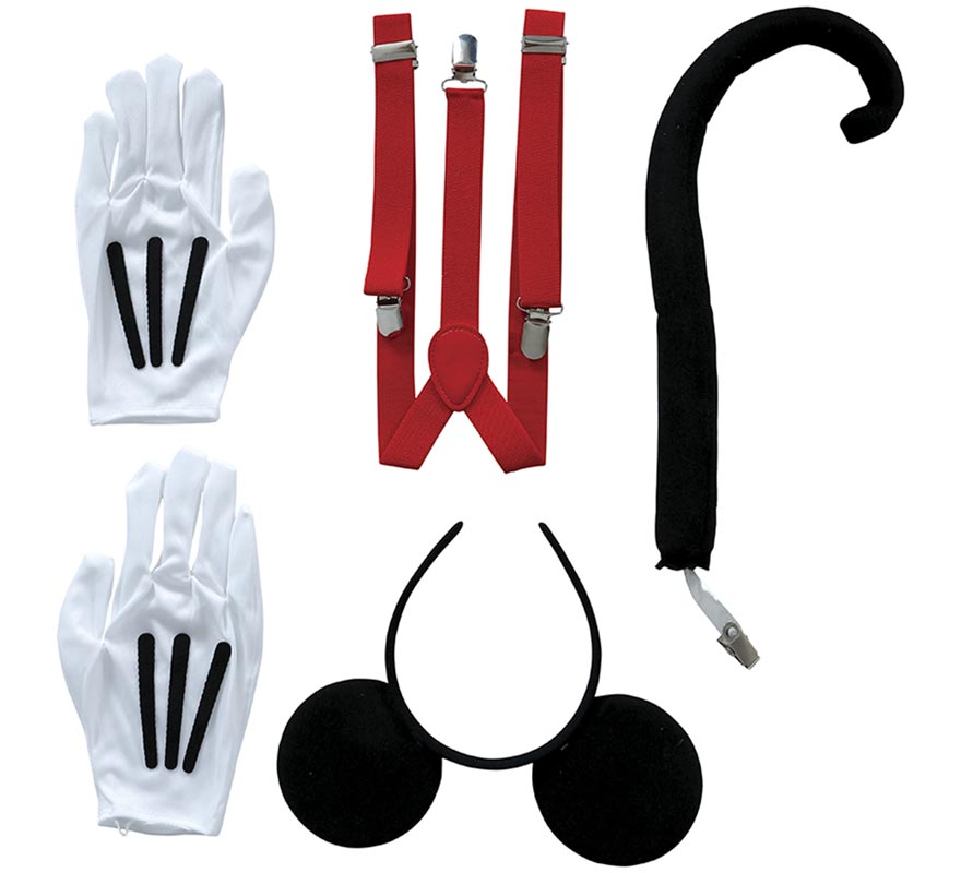 Maus-Set für Erwachsene: Stirnband, Handschuhe, Schwanz und Hosenträger-1