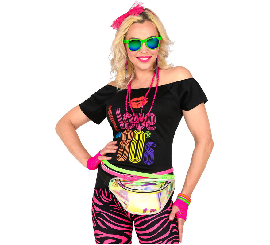 I LOVE FANCY DRESS Camicia A Rete Rosa Donna - Stile Anni '80 Punk E Rave - Accessorio Per Costumi E Festival Musicali - Taglia XL (EU 46/50)