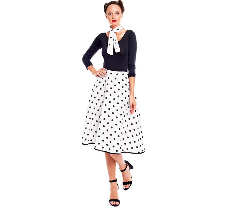 Disfraz de los años 50 con falda para mujer