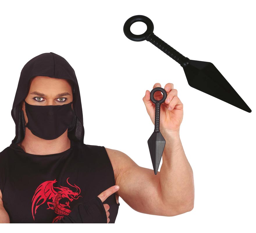 Couteau Ninja Kunai noir-0
