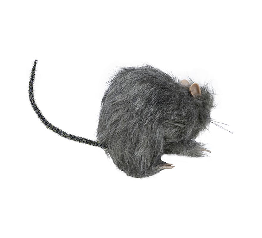 Piccolo ratto peloso grigio 15 cm