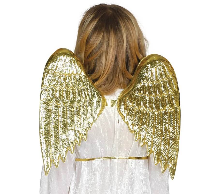 Ali d'angelo per bambini color oro 45 cm
