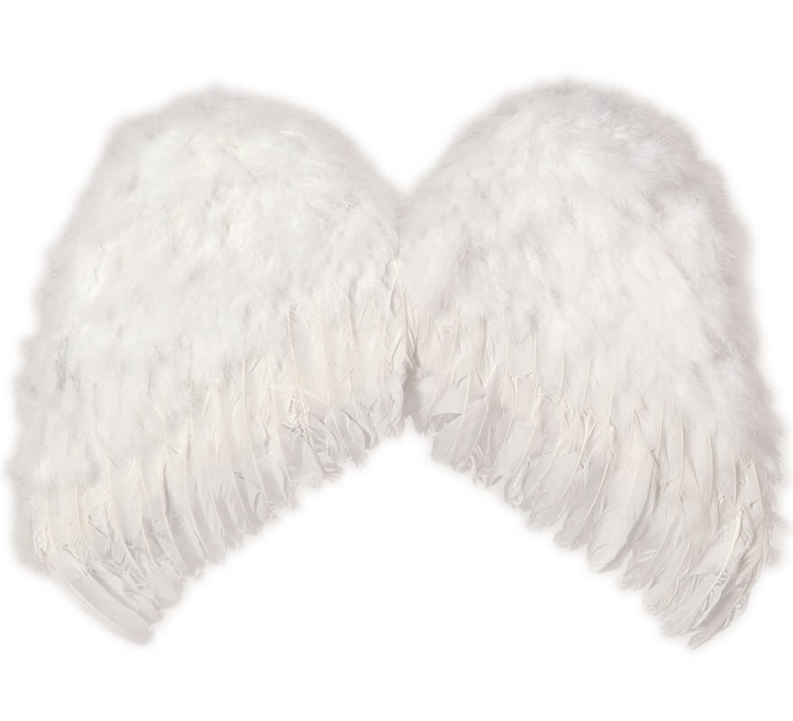 Alas de Ángel plumas blancas de 62x48 cm.