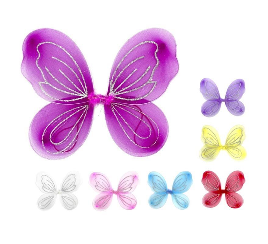 Ali di farfalla per bambini da 40 cm colori assortiti