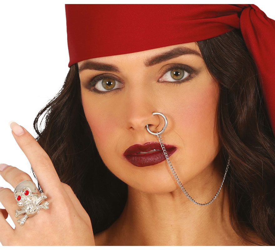 Adult Pirate Piercing Ring and Earring