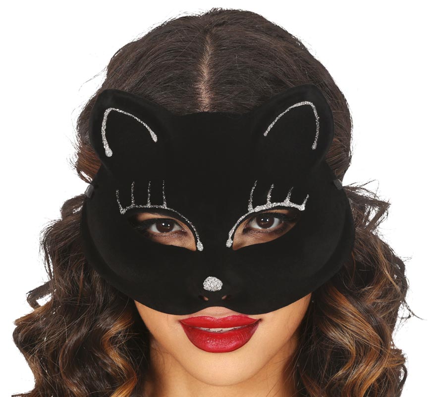 Black Cat Velvet Mask
