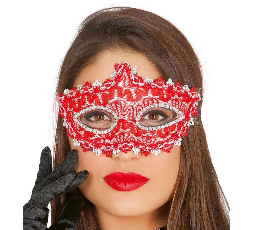 Image of Antifaz decorado rojo 