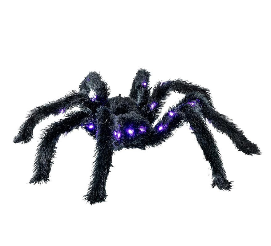 Black hairy spider with light 86 cm