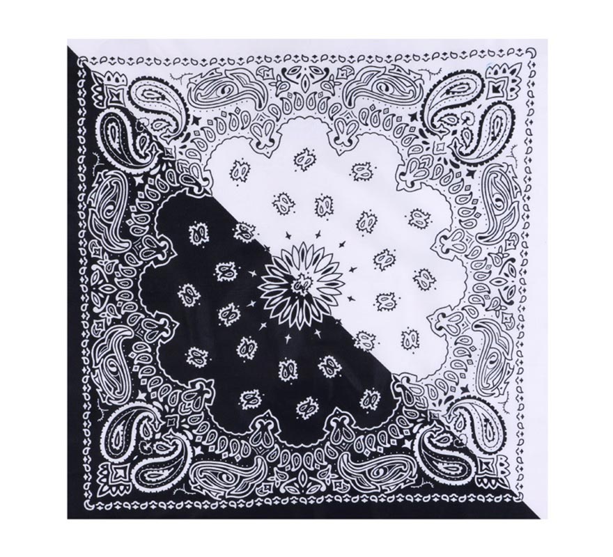 Bandana ou Lenço Paisley preto de 54x54 cm em várias cores