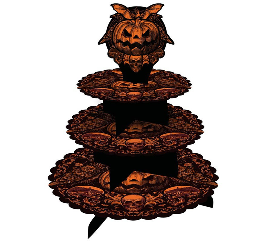 3 Tier Gothic Pumpkin Tray 40x30 cm