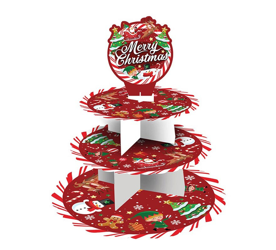 Merry Christmas 3 Tier Tray 40x30 cm