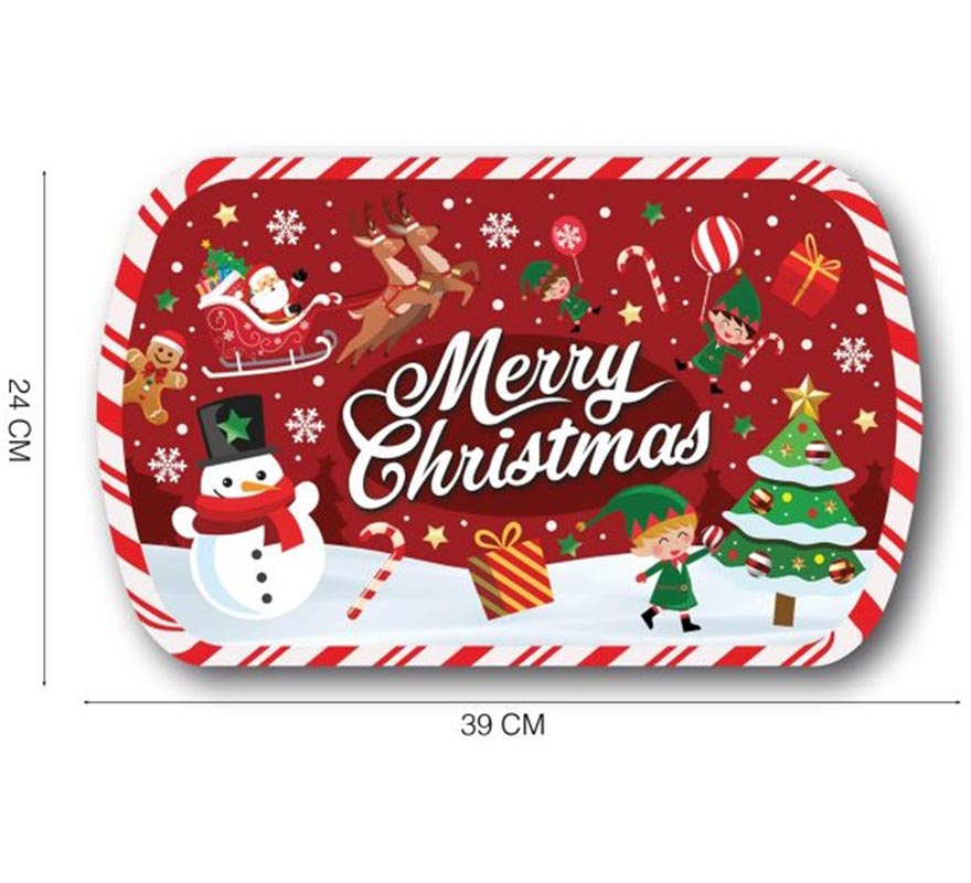 Merry Christmas pvc tray 39x24 cm