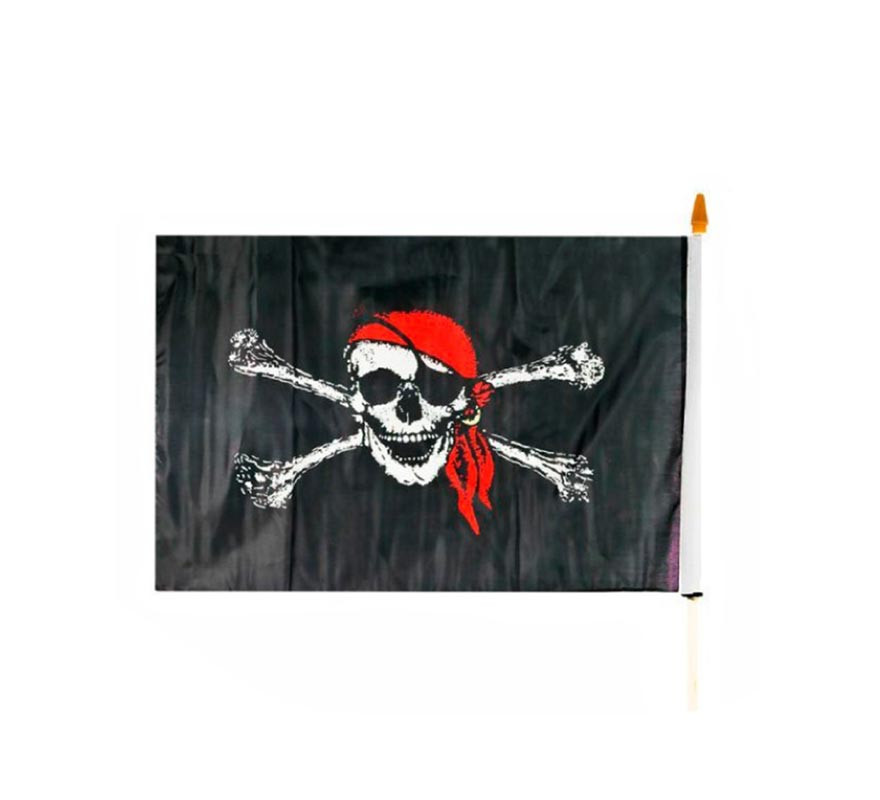 Schwarze Piratenflagge mit Totenkopf