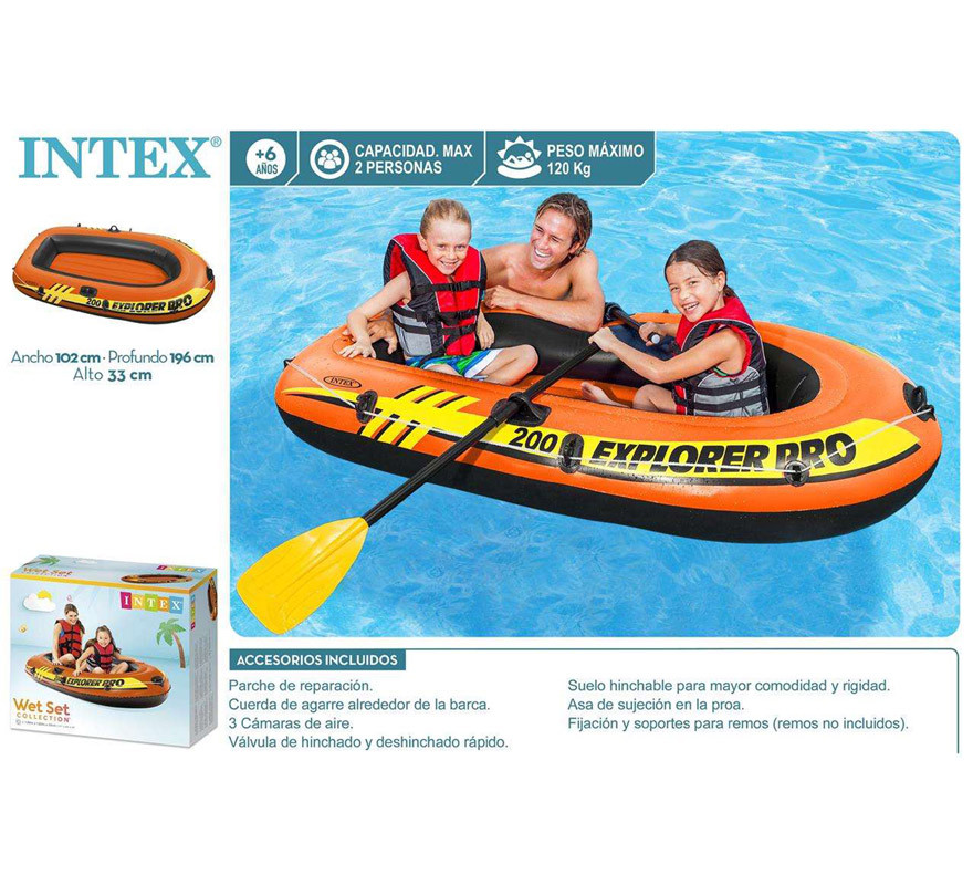 Barca Hinchable Explorer Pro 200 196x102x33 cm sin remos