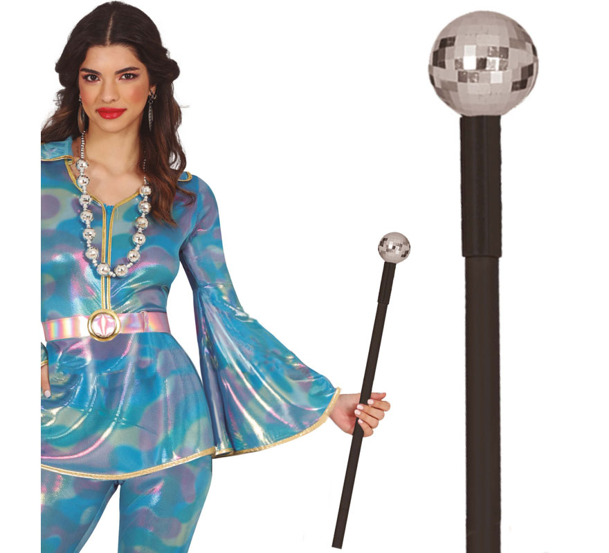 Silver Disco Ball Cane