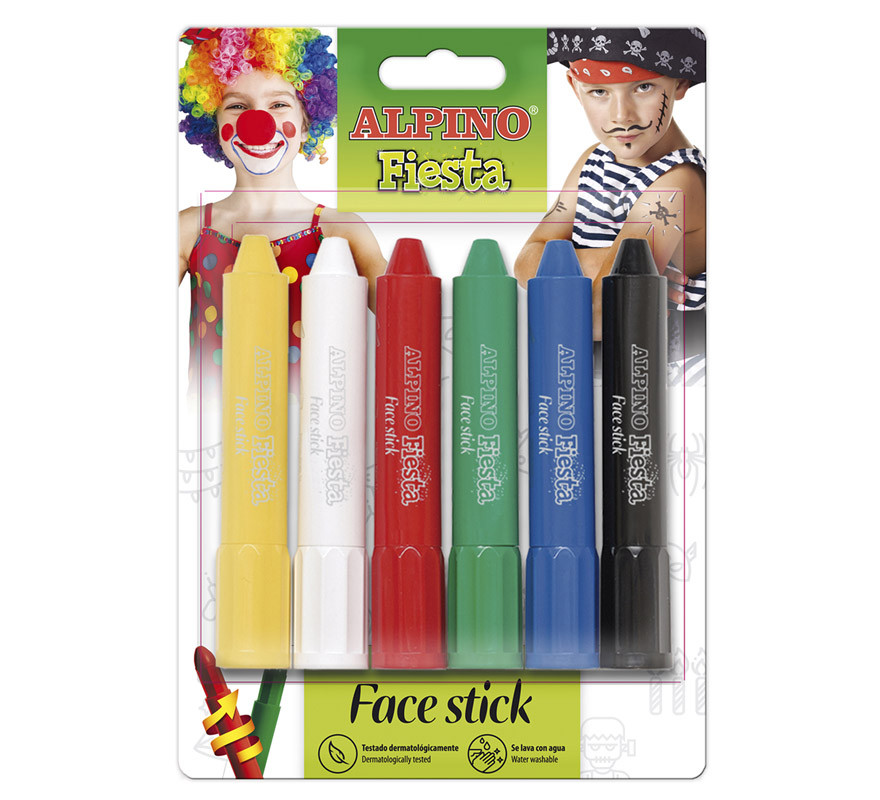 Blíster de 6 Alpino Face Stick Colores Variados