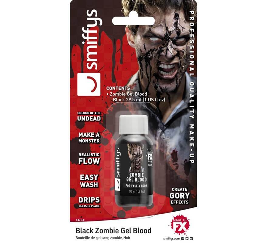 Blister de Sangre en gel negra para Zombie de 29,5 ml.
