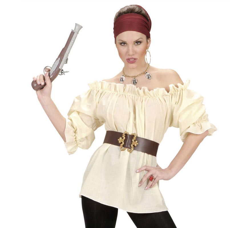 Beige Medieval Pirate Blouse for women