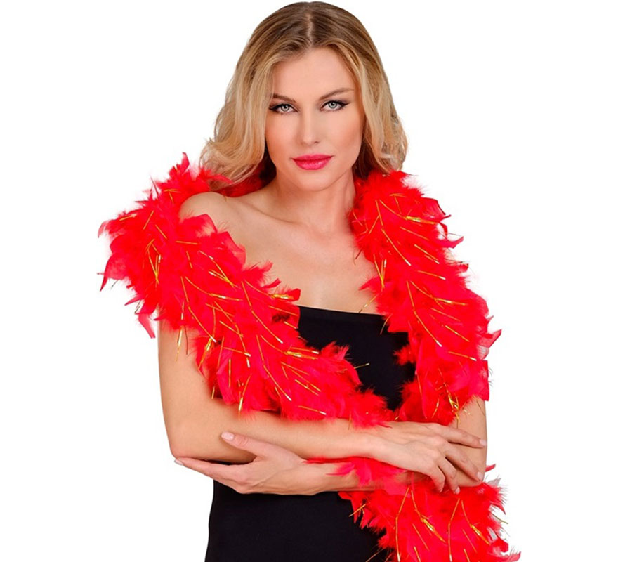 Feather Boa with golden foam measuring 1.80m and 80g in various colours