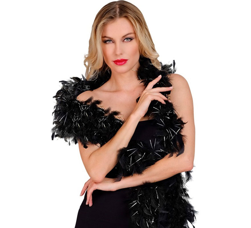 Feather Boa with silver foam measuring 1.80m and 80g in various colors