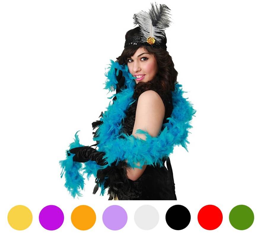 Boa de plumas muestra moda y personalidad, paquete de 6 boas coloridas de  2.16 onzas, 2 yardas de largo, perfectas para disfraces, fiestas y