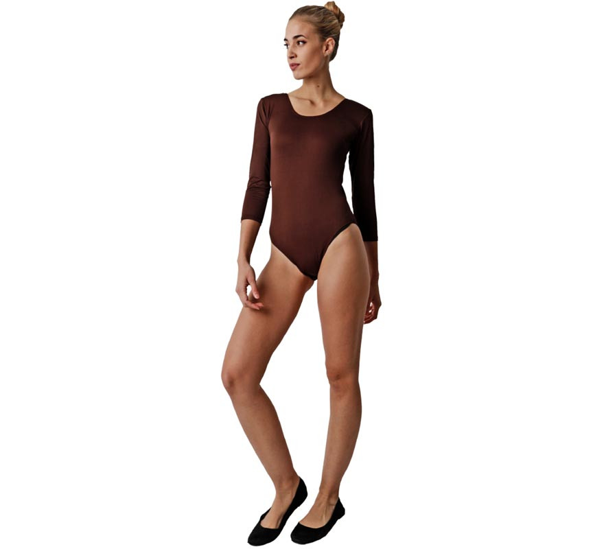 Brown long sleeve bodysuit for girls