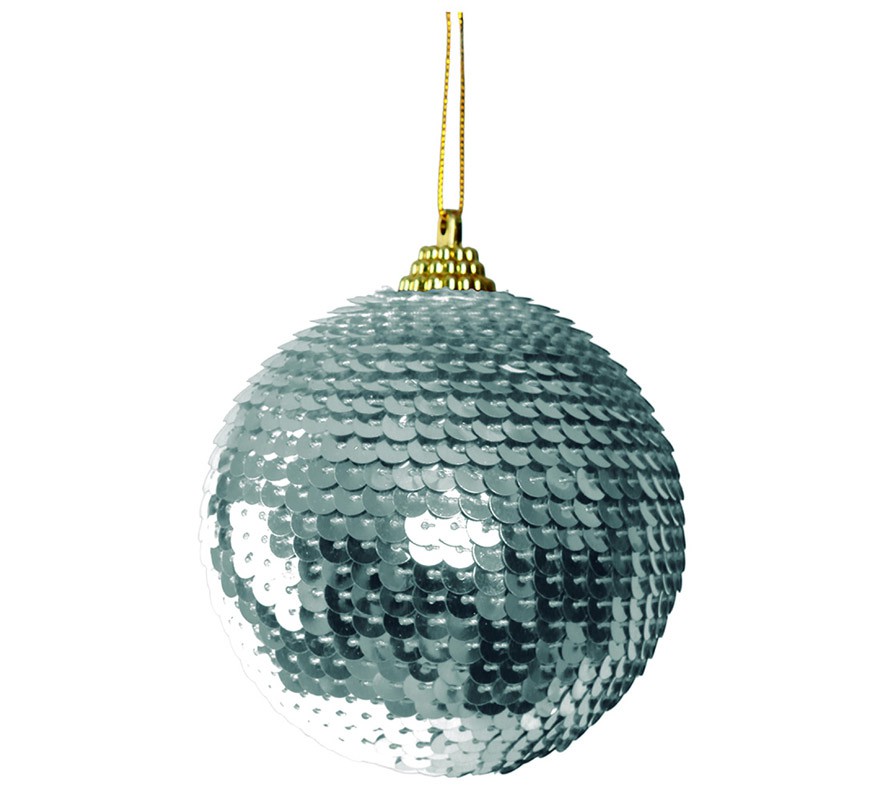 Silver Sequin Ball 50 mm