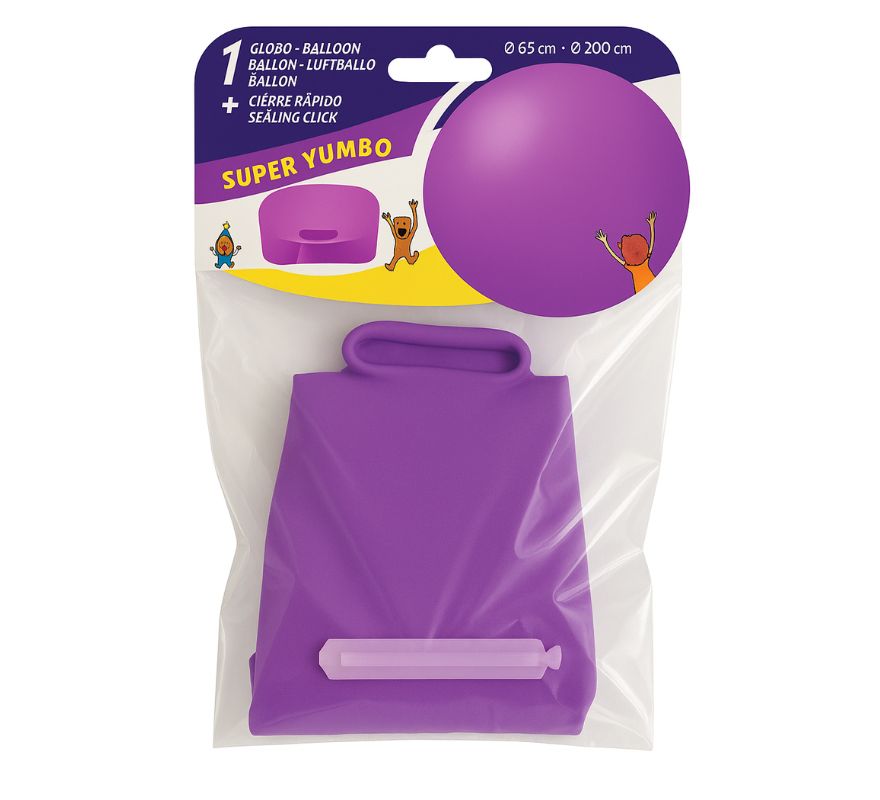 Bag 1 Balloon 65 cm Ø SUPER YUMBO + QUICK CLOSURE