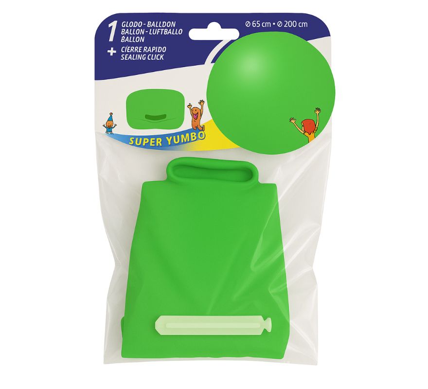 Bag 1 Balloon 65 cm Ø SUPER YUMBO + QUICK CLOSURE