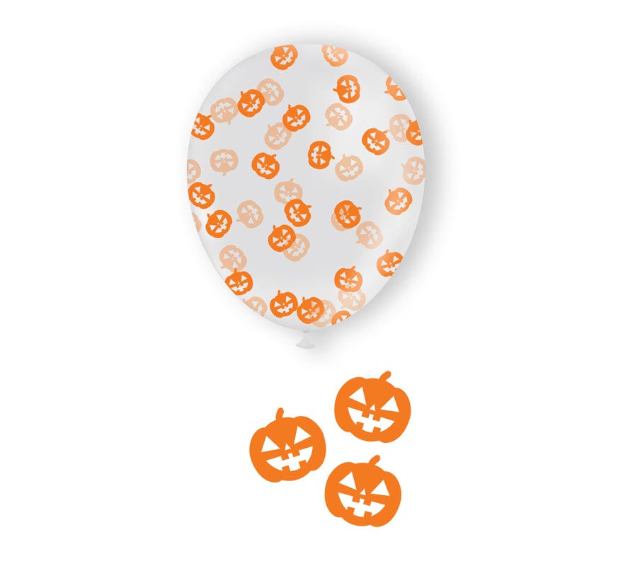 Bag of 10 Pumpkin Confetti Balloons