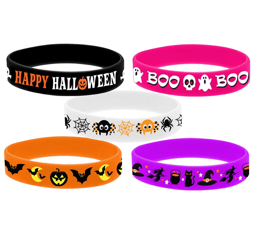 Bag of 5 Silicone Bracelets for Halloween