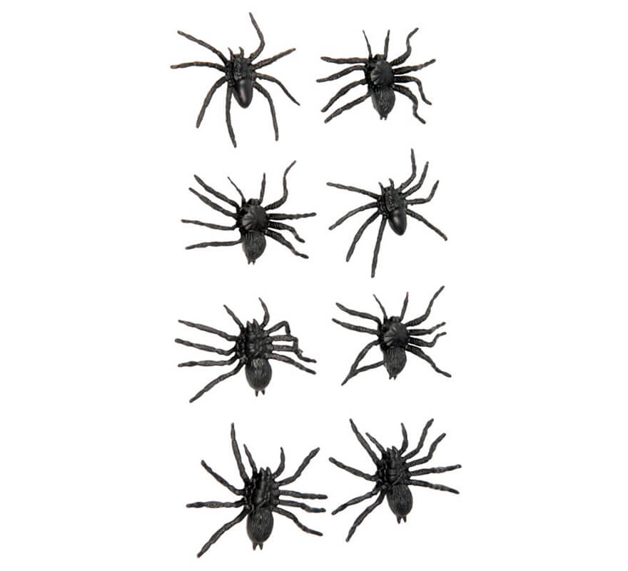 Bolsa con 8 Arañas 6 cm. para decorar en Halloween