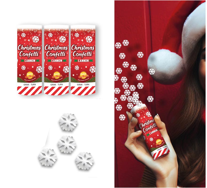 Bag of 3 10.5cm Christmas Kabuki Confetti Cannons Bag of 3 10.5cm Christmas Kabuki Confetti Cannons