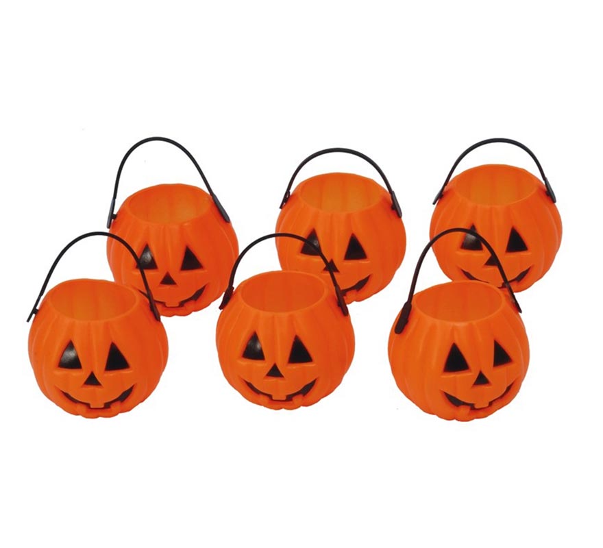 Bag of 6 7 cm Pumpkins for Halloween