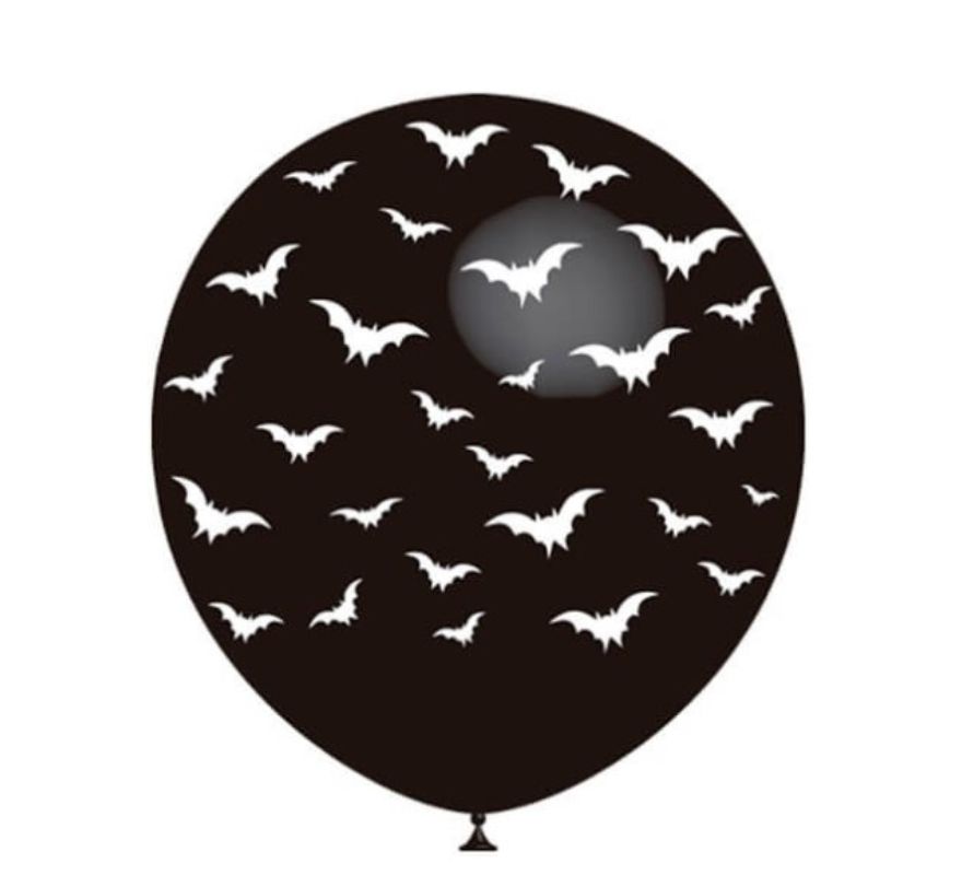 Bag of 8 Bat Balloons in 2 colors of 95 cm