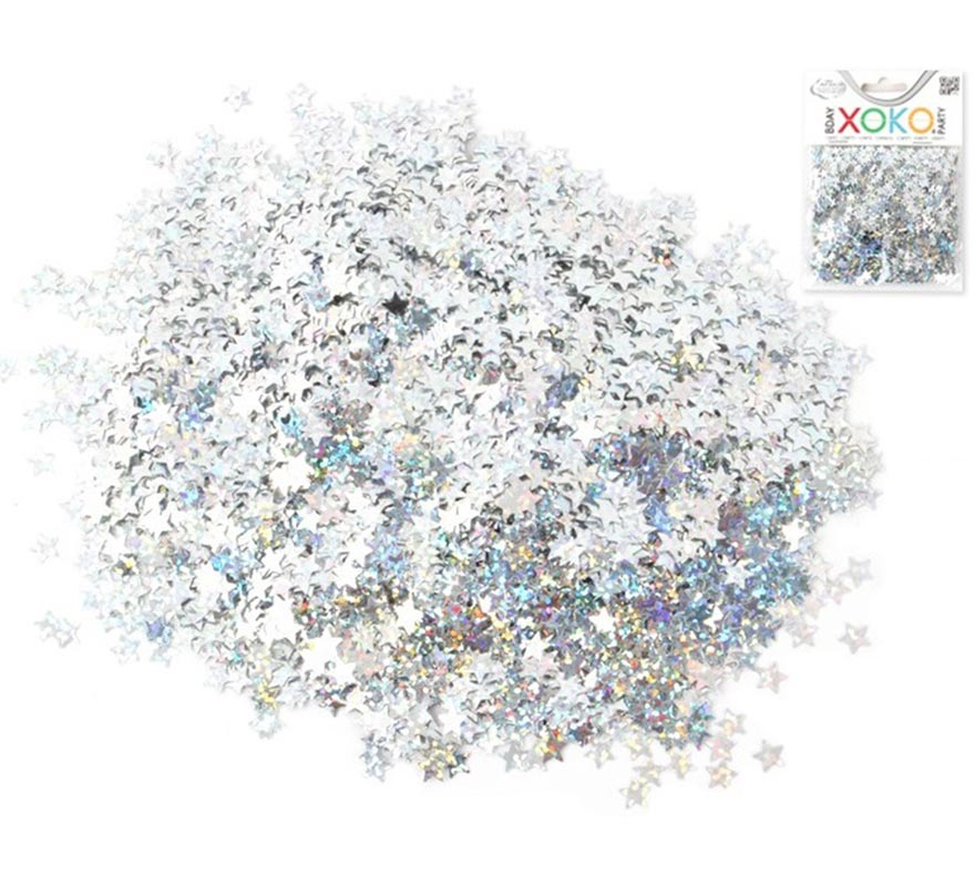 Saco de confete estrela prateada de 15 gramas