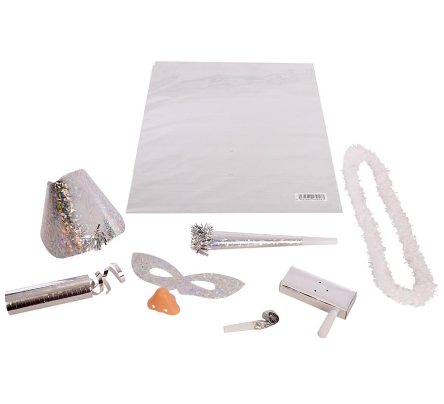 Silver metallic party bag Silver metallic party bag